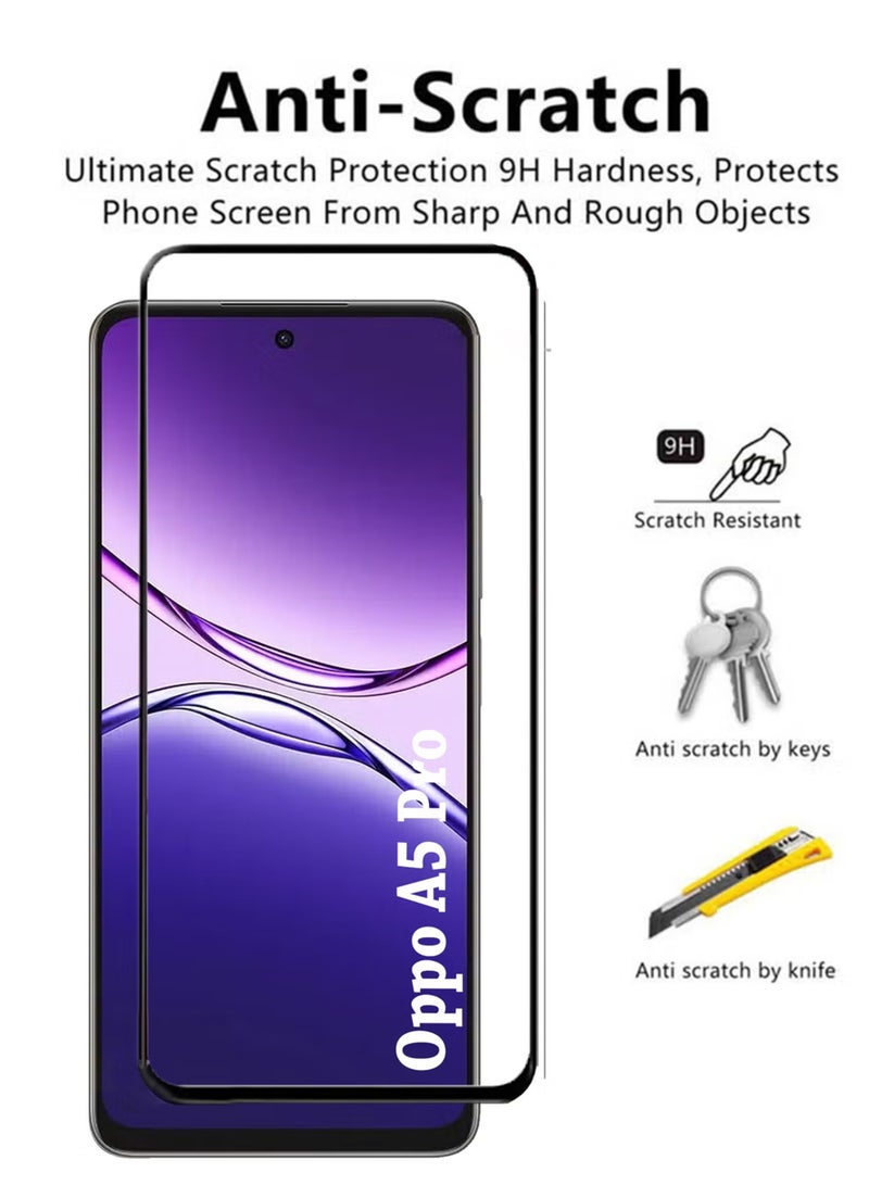 2 Pack Oppo A5 Pro Screen Protector | Tempered Glass Compatible with Oppo A5 Pro | Screen Protector Full HD Quality Tempered Glass Anti-Scratch Edge to Edge Coverage with Easy Installation Kit - Black - Image 3