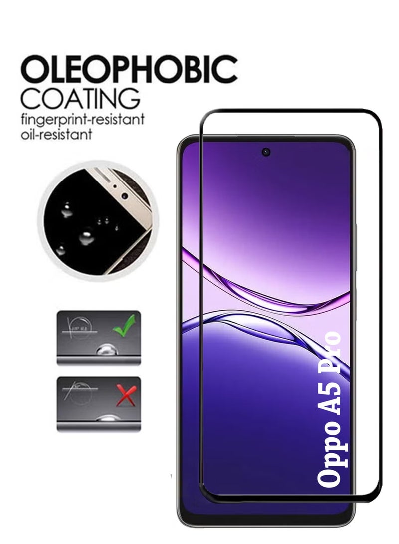 2 Pack Oppo A5 Pro Screen Protector | Tempered Glass Compatible with Oppo A5 Pro | Screen Protector Full HD Quality Tempered Glass Anti-Scratch Edge to Edge Coverage with Easy Installation Kit - Black - Image 4