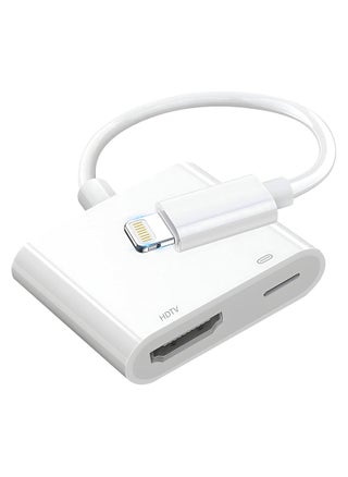 Lightning to HDMI Digital AV Apple Adapter, 1080P Video audio Sync, Charging Port, Apple iPhone HDMI Converter for HD TV, Projector Screen, Monitor, Compatible with All iOS - pzsku/Z6F15C7C98DFC43B2E6CFZ/45/_/1705000292/964f4ab1-0d90-4897-acbf-1ac29e5a81ac