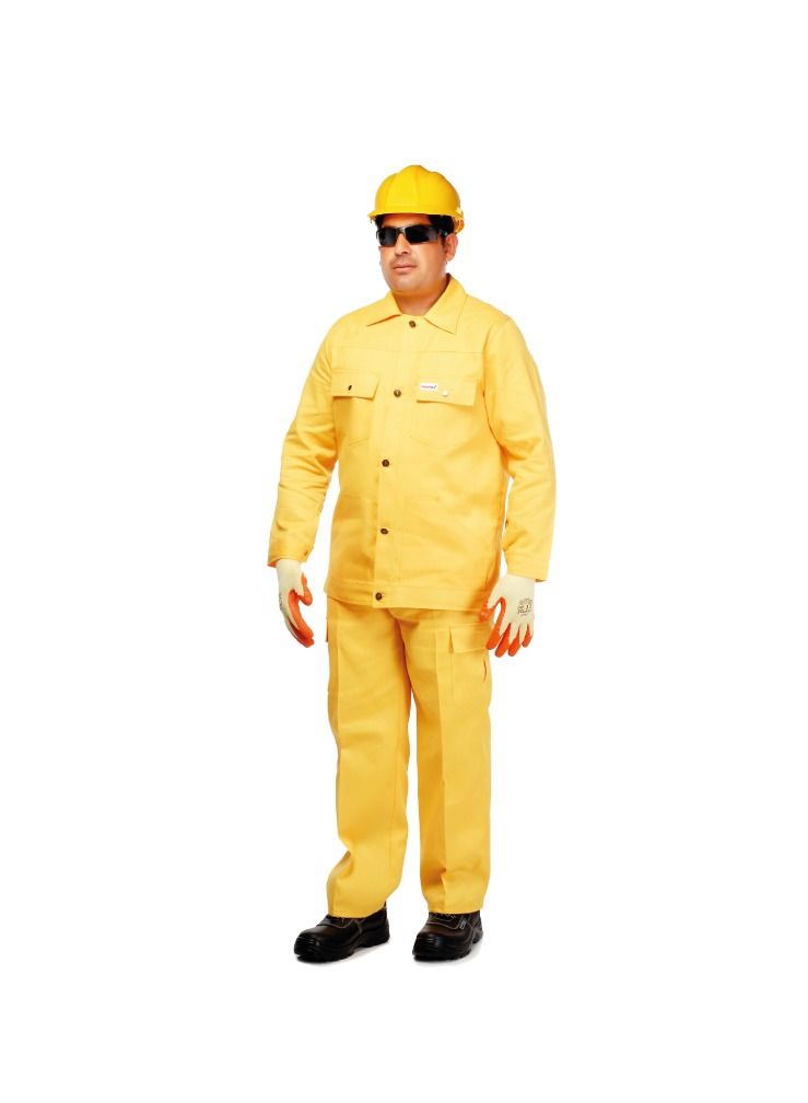 Vaultex 100% Cotton Twill Pant And Shirt Yellow Small 