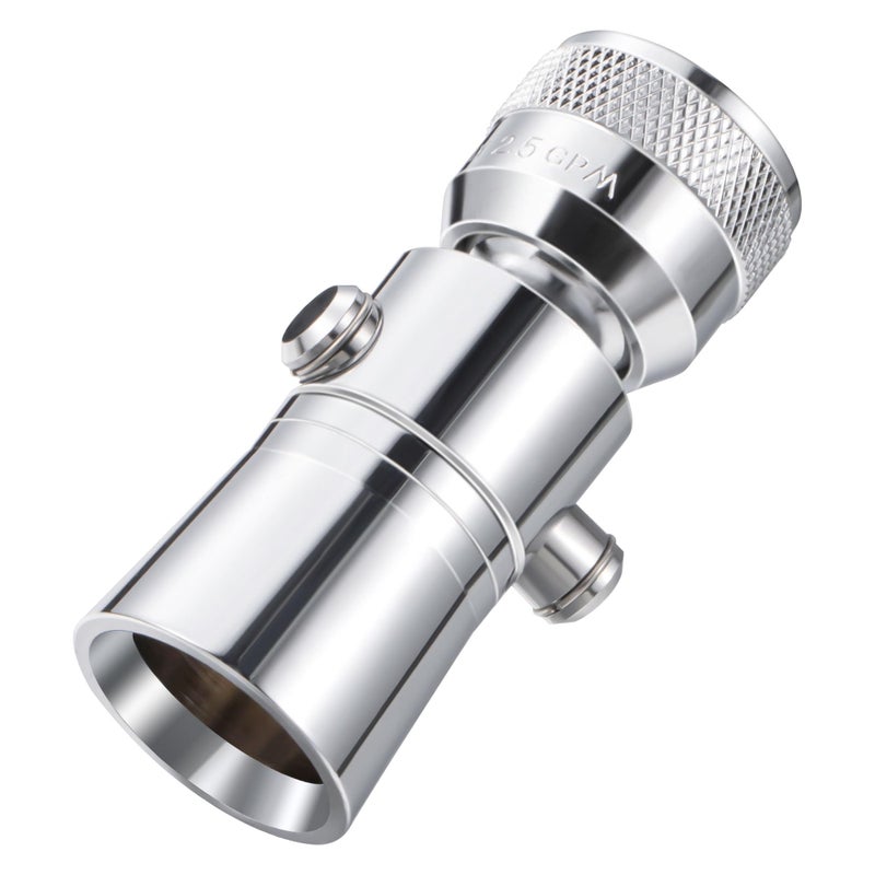 Enhon 2 Setting Pivoting Single Spray Shower Head with Shut Off Valve Replacement for 52652PK Compatible with Delta Shower 25 GPM Brass Water Saving Shower Head Chrome 1 Diameter Spray Face 1 Set - Image 2