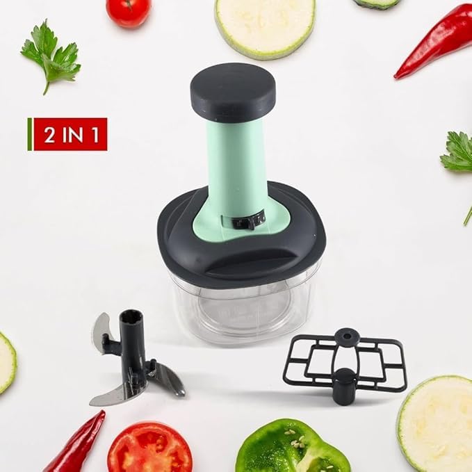 MORVIX Multipurpose Vegetable Chopper for Kitchen – Handy & Compact Manual Chopper with Blades for Effortless Chopping, Dicing, and Mincing (Push Chopper) - Image 4