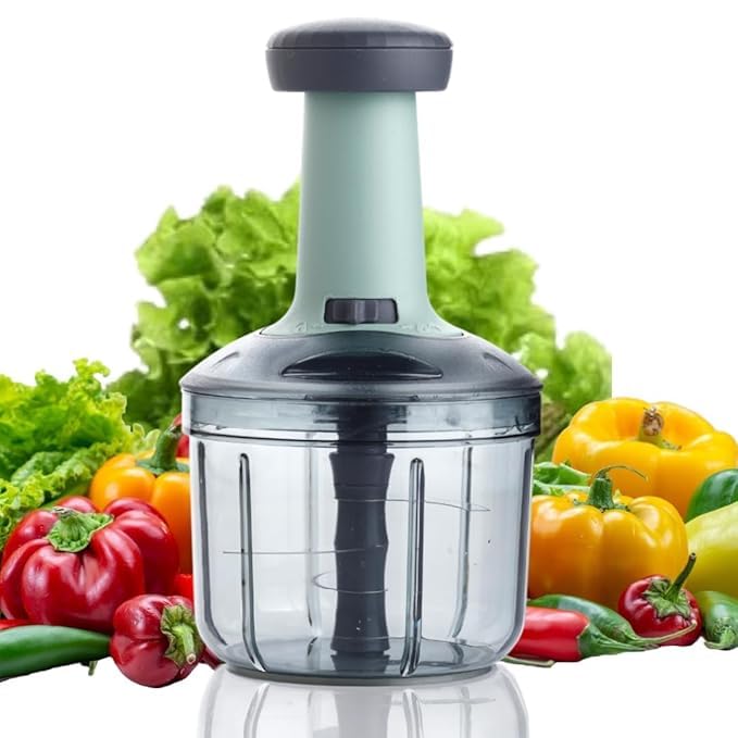 MORVIX Multipurpose Vegetable Chopper for Kitchen – Handy & Compact Manual Chopper with Blades for Effortless Chopping, Dicing, and Mincing (Push Chopper) - Image 1