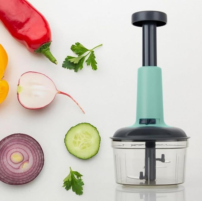 MORVIX Multipurpose Vegetable Chopper for Kitchen – Handy & Compact Manual Chopper with Blades for Effortless Chopping, Dicing, and Mincing (Push Chopper) - Image 2
