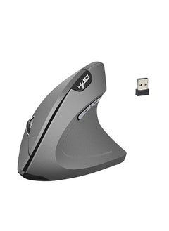 T24 2.4G Wireless Mouse Vertical Ergonomic Mouse with USB Receiver Replacement for Notebook PC Laptop Macbook Grey