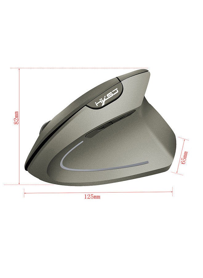 HXSJ - T24 2.4G Wireless Mouse Vertical Ergonomic Mouse with USB Receiver Replacement for Notebook PC Laptop Macbook Grey - Image 1