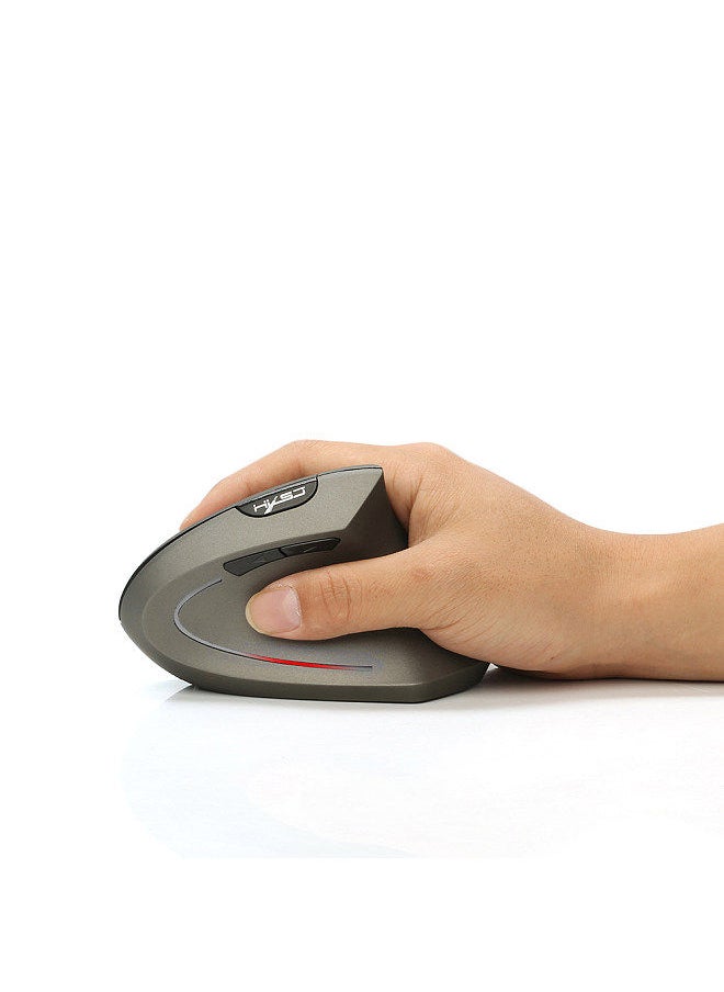 HXSJ - T24 2.4G Wireless Mouse Vertical Ergonomic Mouse with USB Receiver Replacement for Notebook PC Laptop Macbook Grey - Image 1