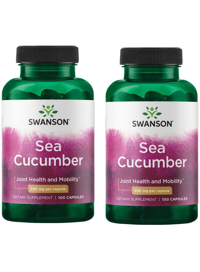 Swanson Sea Cucumber - Natural Supplement Promoting Joint Health & Mobility Support - Supports Cartilage Protection & Connective Tissue Health - (100 Capsules, 500mg Each) (2 Pack)