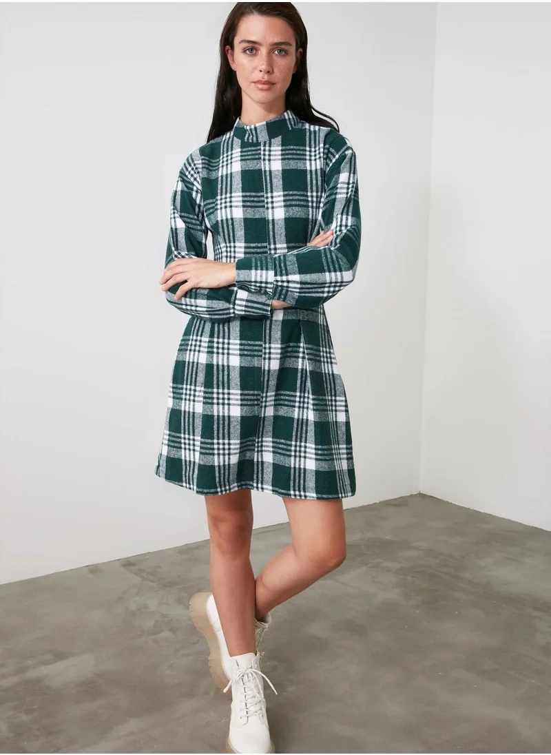 trendyol Checked Shift Dress