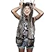 PowerKing Plush Novelty Animal Hat 3in1 Faux Fur Hood Winter Warmer Cap and Stylish Full Animal Hat Grey Wolf - Image 3