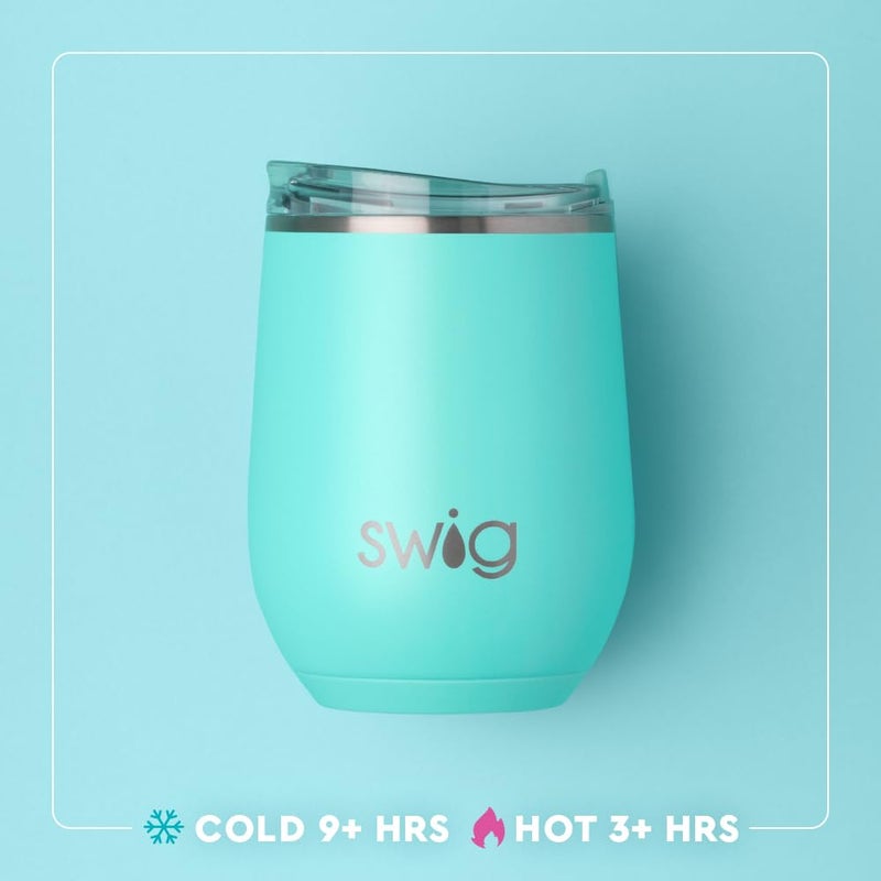 Swig Life 12oz Wine Tumbler with Lid, Stainless Steel, Dishwasher Safe, Portable, Triple Insulated Wine Tumbler (Brite Stripe) - Image 3