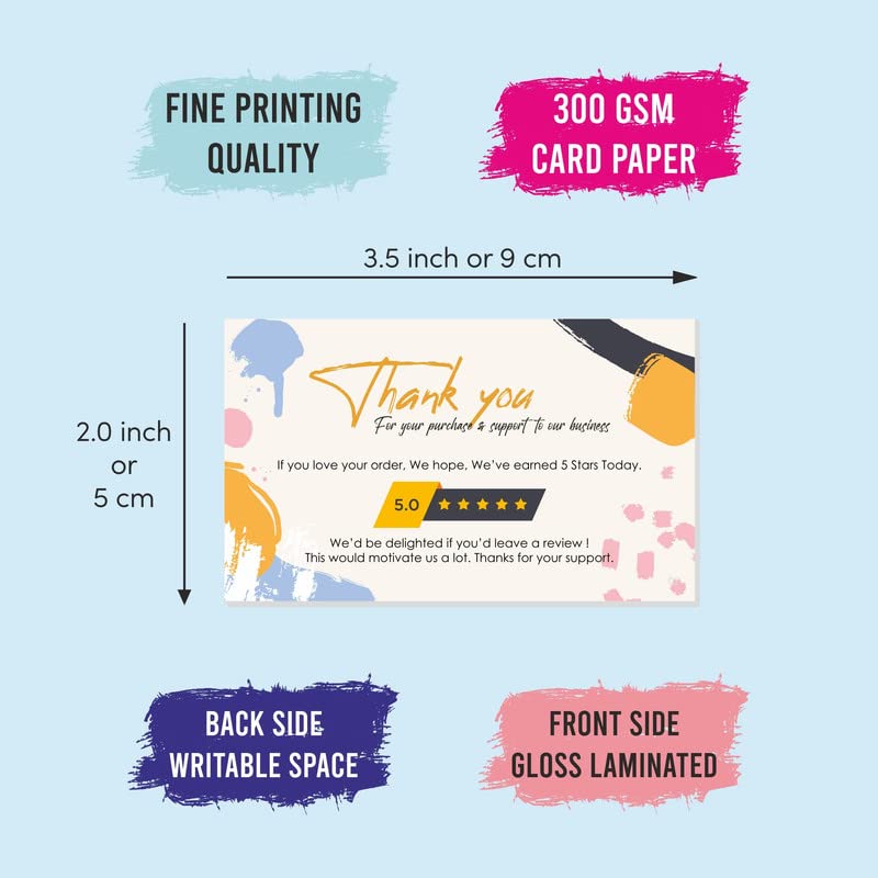 ESCAPER Elegant Thank You Cards for Business - Set of 50 Cards (3.5 x 2 inches) for Returns, Ratings, Gifts, and Business Reviews - Show Your Appreciation in Style. - Image 3