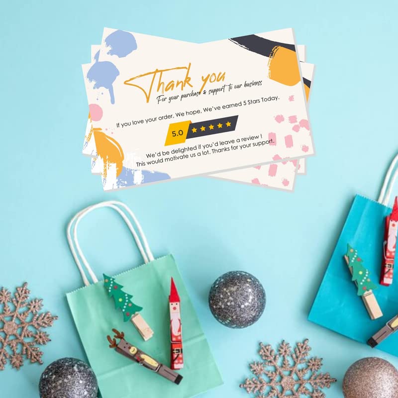 ESCAPER Elegant Thank You Cards for Business - Set of 50 Cards (3.5 x 2 inches) for Returns, Ratings, Gifts, and Business Reviews - Show Your Appreciation in Style. - Image 4