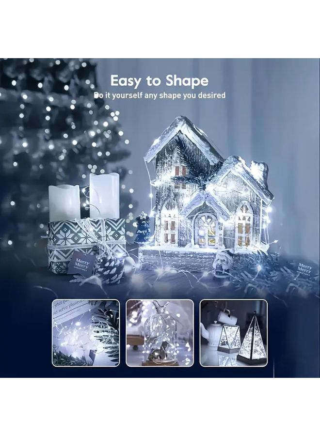 ضوء أبيض 100 لمبة LED 10 متر قابل للتحكم عن بعد يعمل بالبطارية سلسلة أضواء خرافية - Image 3