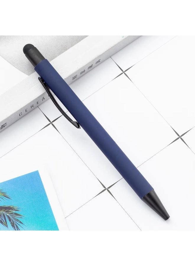 طقم مفكرة (نوت بوك) A6 جلد فاخر مع قلم مطاطي - أزرق - Image 5
