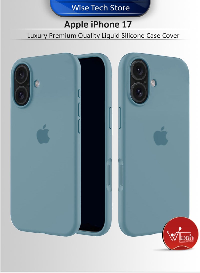 Wtech Apple iPhone 17 5G 2025 Luxury Premium Quality Liquid Silicone Case Cover (MCRPSN) - Rock Blue - Image 1