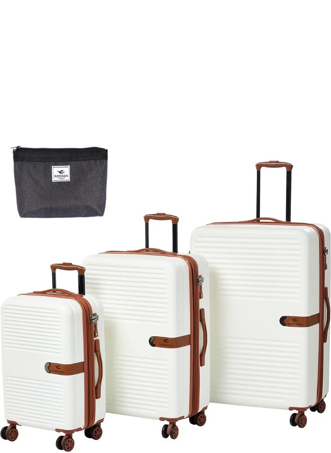 Luggage Set of 3 Classic Collection 4 Double Wheels and TSA Lock 