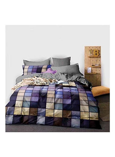 OMAJA HOME Glace Cotton 1Comforter Set1 Bedsheet for Double Bed 2 Pillow Covers 4 Pcs Set comf_Multicolor_02