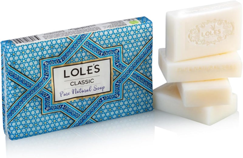 صابون الحمام الطبيعي LOLES - صابون الحمام التركي برائحة الحمام الكلاسيكية 4 قطع × 150 جرام