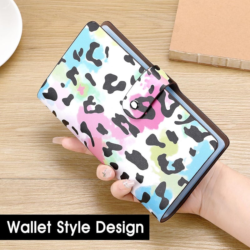 Romozi RFID Credit Card Holder, Leather Business Card Organizer with 96 Card Slots, Credit Card Case for Managing Your Different Cards and Important Documents to Prevent Loss or Damage (Leopard Print) - Image 2
