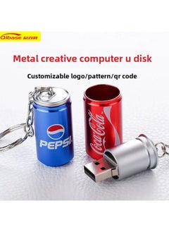 Generic Creative Cola Music USB Flash Drive Metal Customizable Personalized Engraving Portable Data Storage Device USB 2.0 Interface-Color:Silver-Capacity:8GB  - Image 2