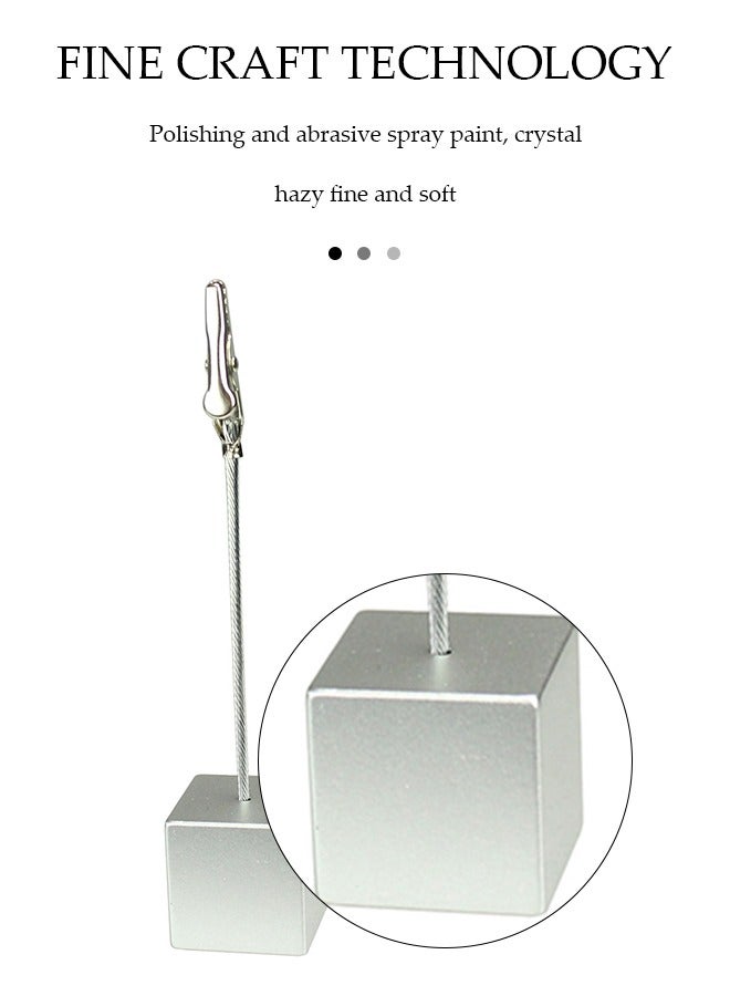 10PCS Place Card Holder Memo Clip Photo Table Number Silver Holder Stand Paper Menu Stand with Crocodile Clip Hotel Desktop Message Photo Clip Used for Photo Office Wedding Party Decoration - Image 2
