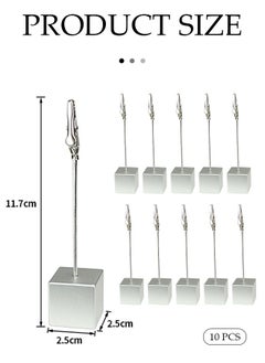 Generic 10PCS Place Card Holder Memo Clip Photo Table Number Silver Holder Stand Paper Menu Stand with Crocodile Clip Hotel Desktop Message Photo Clip Used for Photo Office Wedding Party Decoration  - Image 4