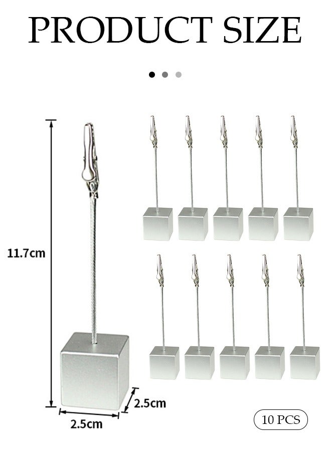 10PCS Place Card Holder Memo Clip Photo Table Number Silver Holder Stand Paper Menu Stand with Crocodile Clip Hotel Desktop Message Photo Clip Used for Photo Office Wedding Party Decoration - Image 4
