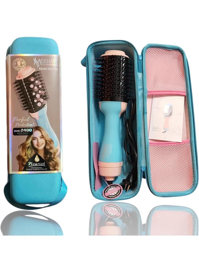 موهير فرشاة مجفف شعر احترافية، مصفف هواء ساخن بقوة 2400 واط مع سلك دوار 360 درجة، حماية من الكيراتين، أيونية، وظيفة إصلاح الشعر الفريدة - Image 2