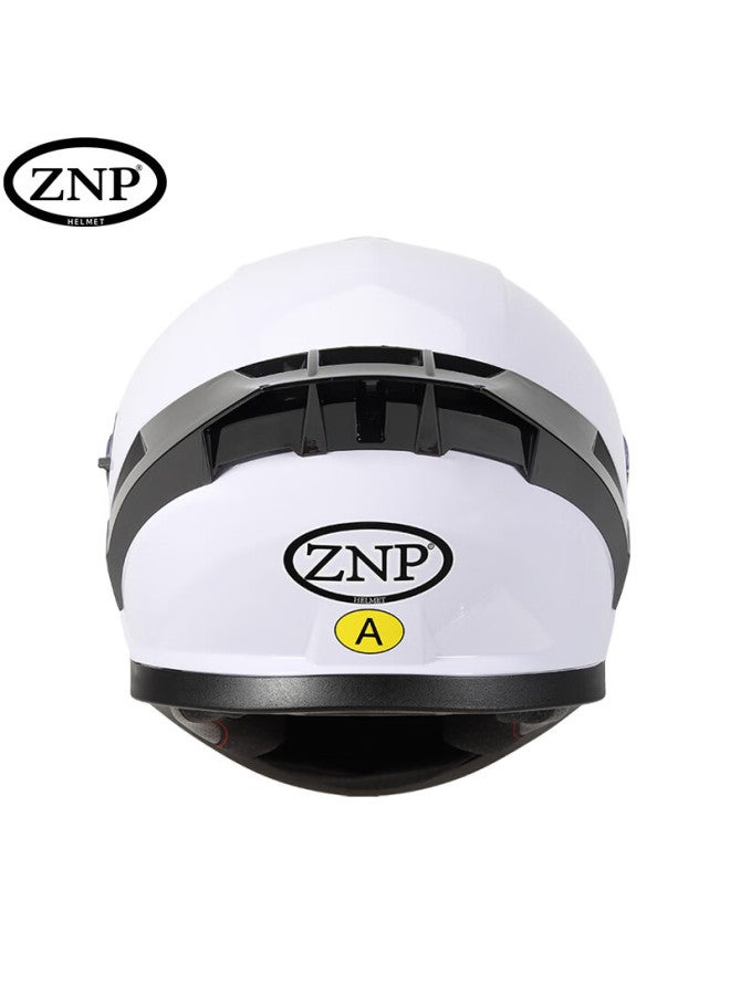 Znp 928 Dual Lens Motorcycle Helmet Winter Warm Men And Women Four Seasons Full Face Helmet Pearl White M - Image 3