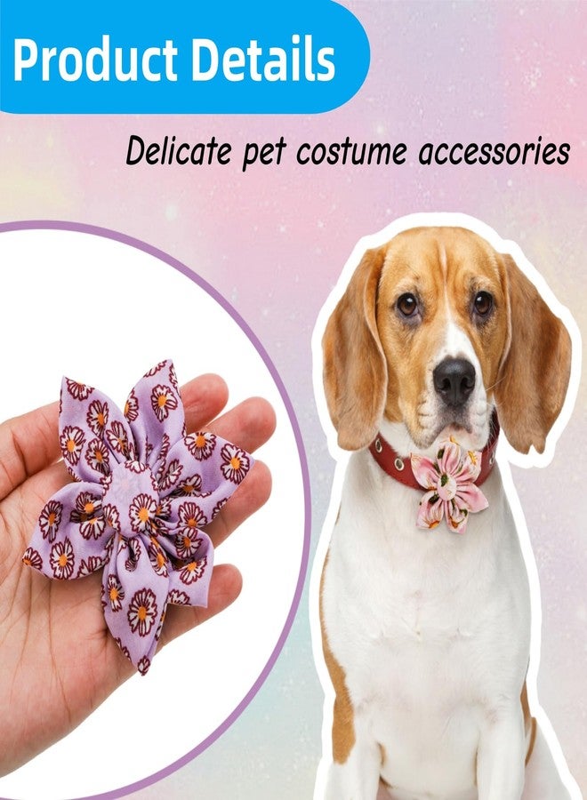 Jowgut 36 Pieces Dog Flower Collars, 8.5 cm/3.3 Inch Adjustable Pet Bow Tie Collar, Multi-color Pet Flower Collar Dog Charms, Floral Accessory for Small Medium Large Cat Puppy Pets - Image 3
