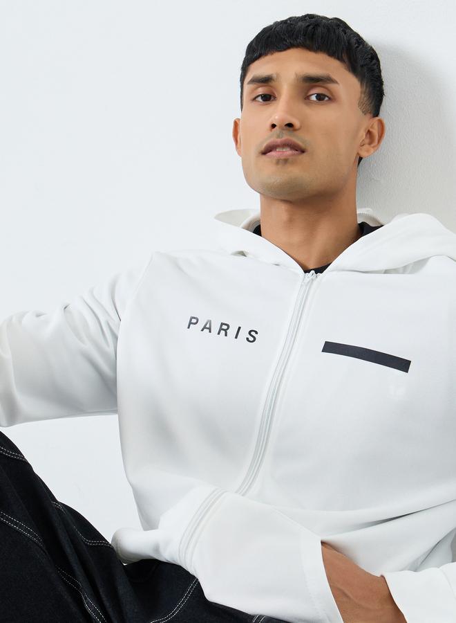 Take Two Men White Zip Up Hooded Jacket - Image 1