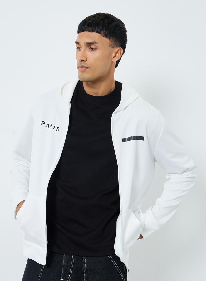 Take Two Men White Zip Up Hooded Jacket - Image 3