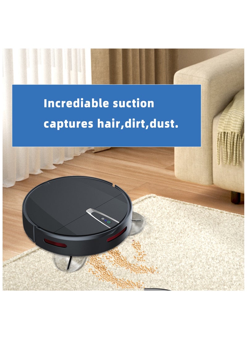 Generic - Utillify Robotic Vacuum Cleaner with Gyro Navigation, 2000Pa Suction, HEPA Filter, Mopping, 120 Runtime, Self-Charging, APP & Voice Control Compatible with Alexa, Google, Siri, 600ml Dustbin - Image 1