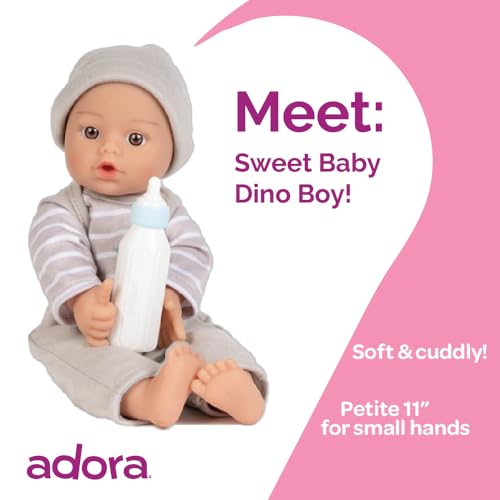 Adora Sweet Baby - 11” Soft & Cuddly Baby Doll, Realistic Features, Gentle Scent, Machine Washable, Lightweight & Easy to Hold | Adorable Playmate (Boy Dino) - Image 2
