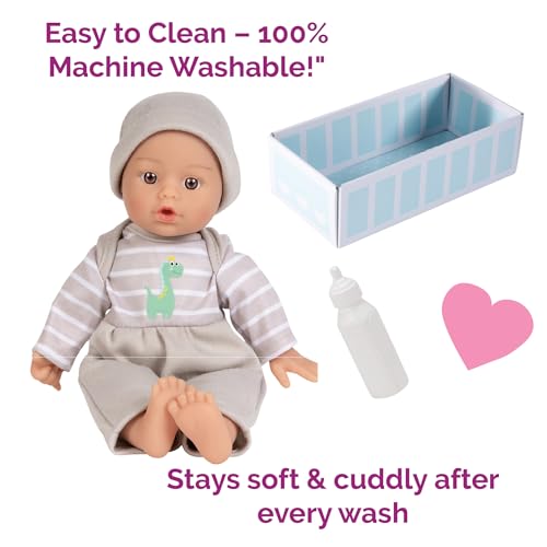 Adora Sweet Baby - 11” Soft & Cuddly Baby Doll, Realistic Features, Gentle Scent, Machine Washable, Lightweight & Easy to Hold | Adorable Playmate (Boy Dino) - Image 5
