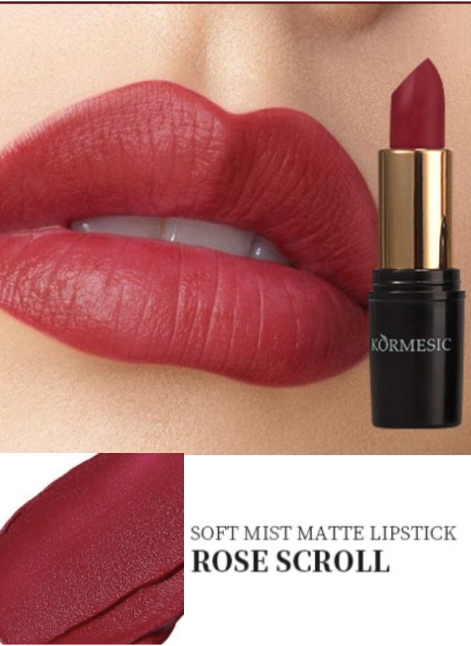 Kormesic Pure Matte Lipstick Long Lasting Waterproof for Women Highly Pigment Velvety Nude Super Stay Soft Hydrating & Lightweight Moisturizing Lip Gloss Rose Color  - Image 3