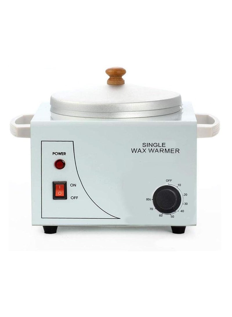 بلومنغ تايم جهاز تسخين الشمع الواحد لتسخين الشمع لإزالة شعر الجسم مع شمع السكر الخفيف 600 مل ، 100 قطعة من شريط ورق الشمع و 10 قطع ملعقة خشبية - Image 2