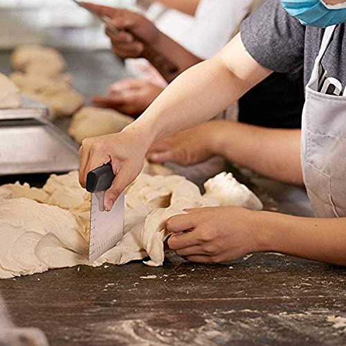 HENIJ Kitchen Dough and Pastry Scraper/Chopper, Stainless Steel Dough Cutter, Multi-Purpose Scale-Cake, Pizza Cutter-Pastry Bread Separator Scale Bench Knife. (Black, Pack of 1) - Image 4