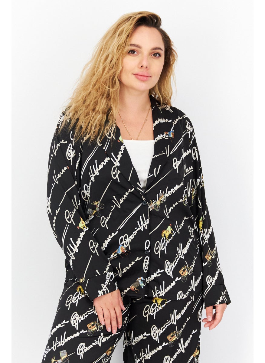 Marilyn Monroe - Women 2 Pieces Allover Print Top And Bottom Set, Black Combo - Image 1