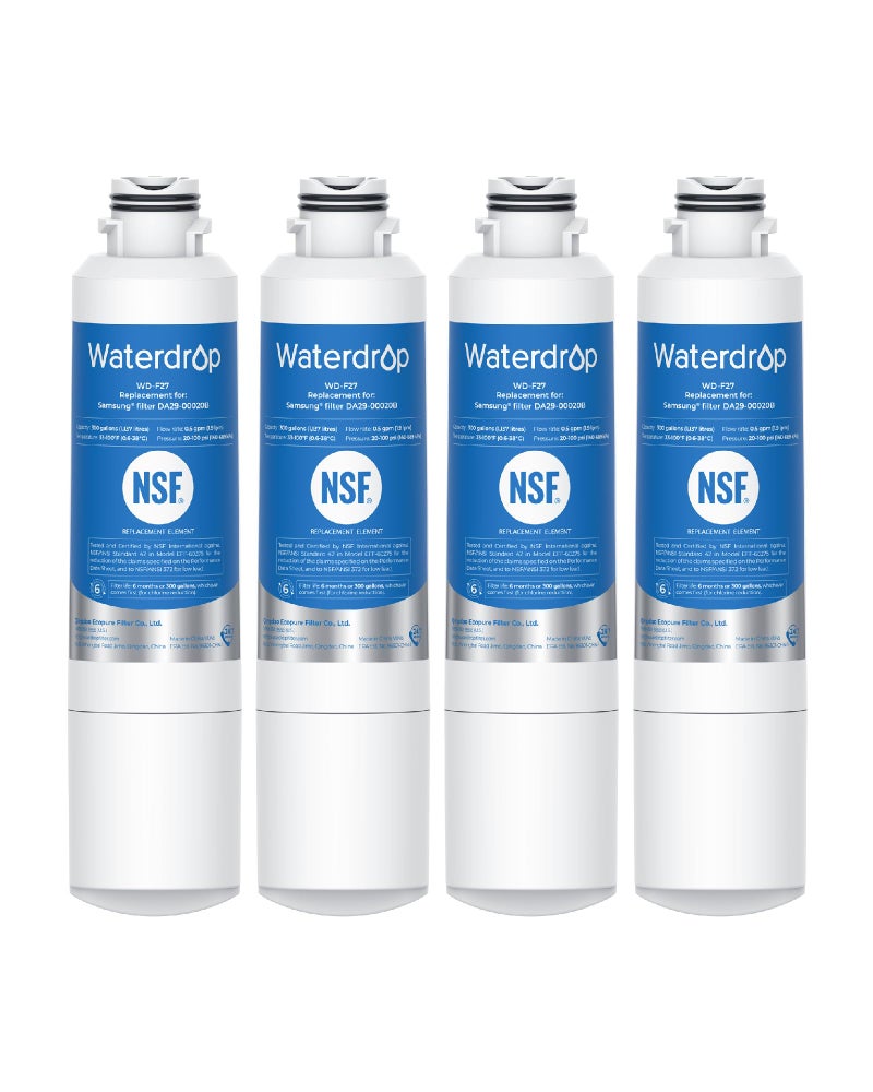 Waterdrop DA29-00020B Refrigerator Water Filter, Replacement for Samsung HAF-CIN/EXP, DA29-00020B-1, Reduce Lead, Benzene, Chlorine, bad Taste and Odor, 4 Filters(Package May Vary) - Image 1