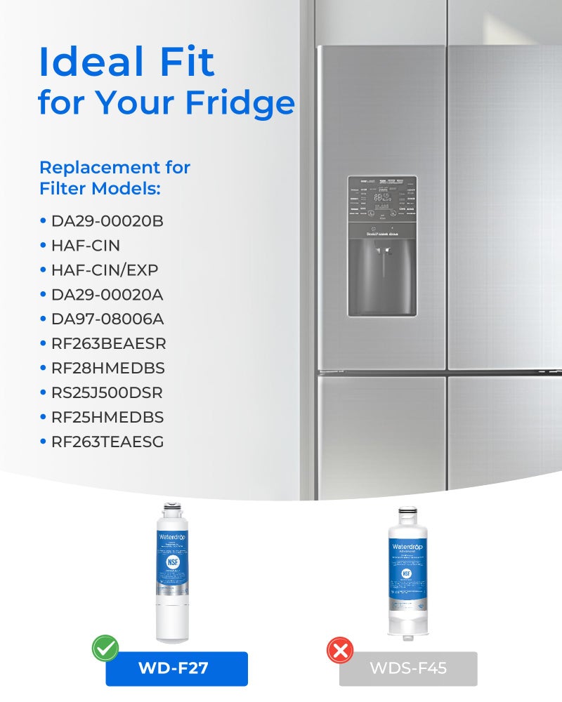 Waterdrop DA29-00020B Refrigerator Water Filter, Replacement for Samsung HAF-CIN/EXP, DA29-00020B-1, Reduce Lead, Benzene, Chlorine, bad Taste and Odor, 4 Filters(Package May Vary) - Image 2