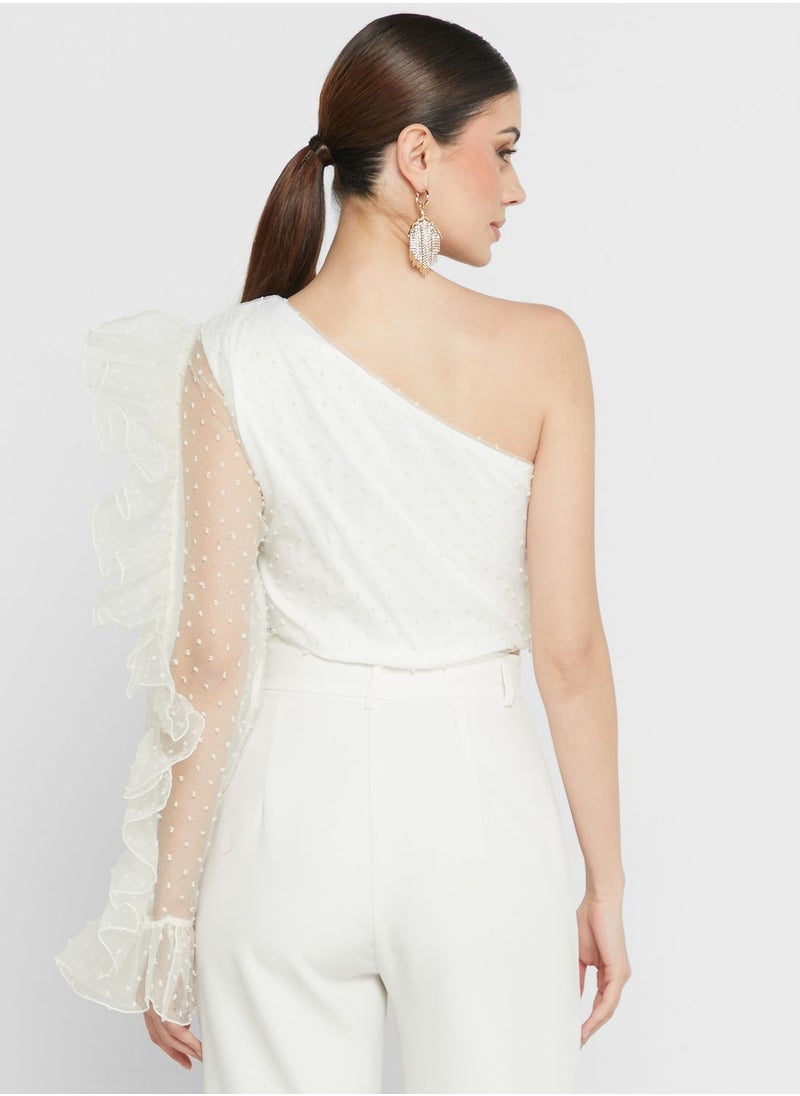 Ella Limited Edition - Ruffle Sleeve One Shoulder Top - Image 1