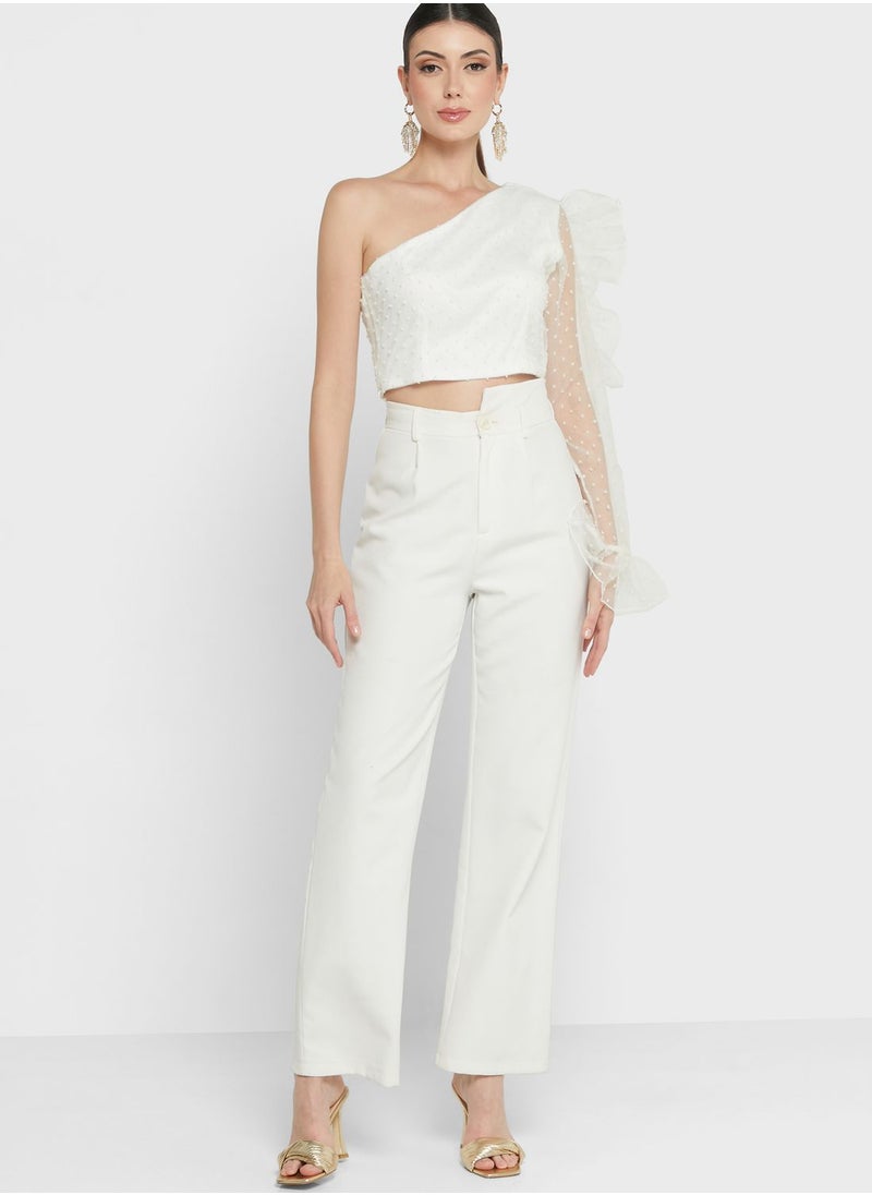 Ella Limited Edition - Ruffle Sleeve One Shoulder Top - Image 1