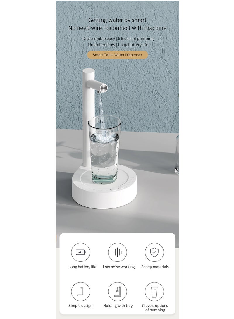 Electric Water Gallon Pump Automatic Water Bottle Pump Dispenser Desktop Rechargeable Water Pump Dispenser With Stand - Image 2