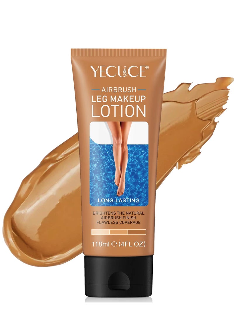 Yecuce 118ml Airbrush Leg Makeup Lotion Effect Leg Makeup Moisturize Light Leg Makeup Waterproof No Transfer Long Lasting Leg Skin Makeup Cover Cover Leg Scar Varicose Veins and Tattoo Cover Up Makeup Cream Fairest Glow 03  - Image 1