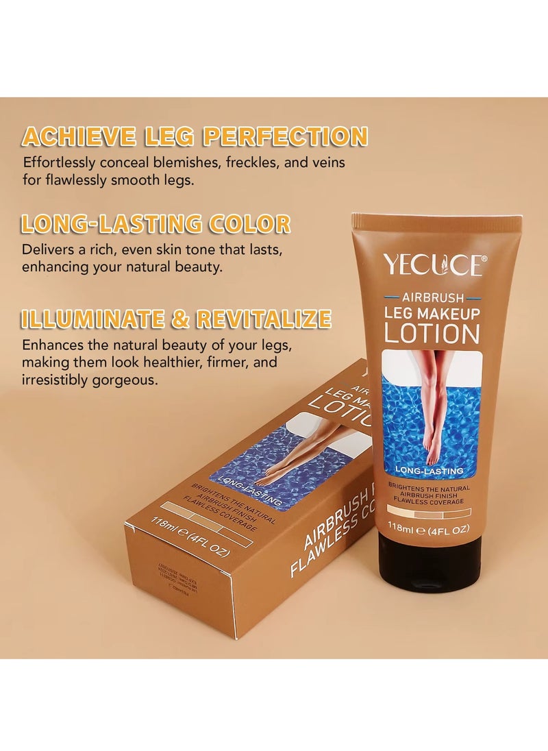 Yecuce 118ml Airbrush Leg Makeup Lotion Effect Leg Makeup Moisturize Light Leg Makeup Waterproof No Transfer Long Lasting Leg Skin Makeup Cover Cover Leg Scar Varicose Veins and Tattoo Cover Up Makeup Cream Fairest Glow 03  - Image 3