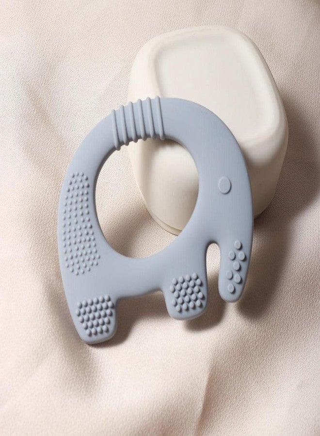 lizepto Baby Toy – 2 in 1 Teether for Infants | Silicone & Neem Wood Teether | BPA Free, Soft, Safe & Non-Toxic Chewing Toy for Babies | Natural Soothing Relief (Light Blue Elephant) - Image 2