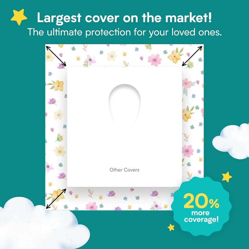 Eli with Love 20 عبوة غطاء مقعد مرحاض كبير قابل للتصرف (مزهر) - أغطية مرحاض للأطفال لتغطية كاملة على المرحاض أو القصرية - أغطية مقعد مرحاض مثالية للسفر للأطفال والبالغين - Image 3