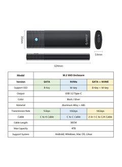 Orico NVMe Enclosure External SSD Case USB 3.2 Type C Hard Drive Disk Cover 10Gbps HD Storage Box House  - Image 5